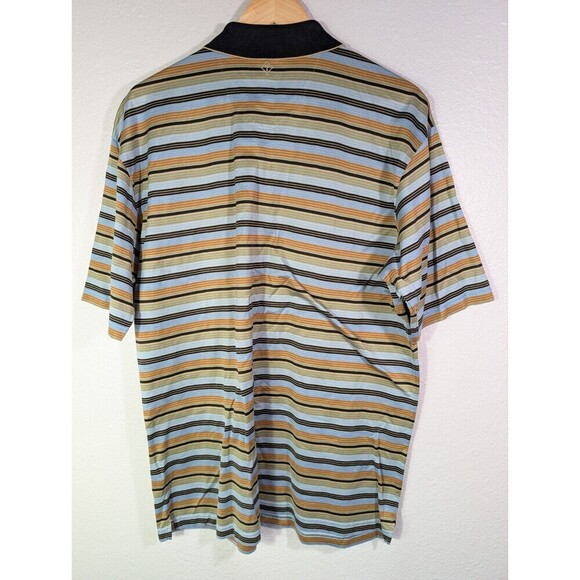 Robert Talbott Stripe Cotton Polo Golf Shirt Men Large - Picture 2 of 10